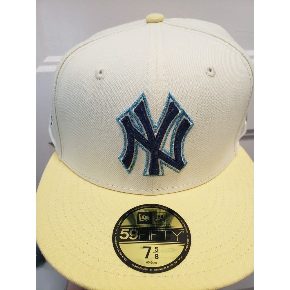 New York Yankees 1996 World Series Hat Size 7 5/8 Cream Yellow 59Fifty New Era